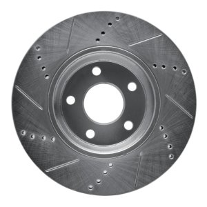 Chevrolet HHR Brake Rotor (1) - Front Right - R1 Concepts - Drilled & Slotted - Silver - `04-`12